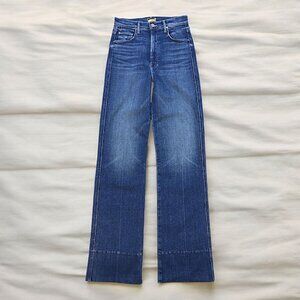 Mother The Maven Wide Hem Heel Jeans in Briefly Gorgeous Size 27 Blue Denim
